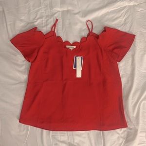 SOLD Red cold shoulder top